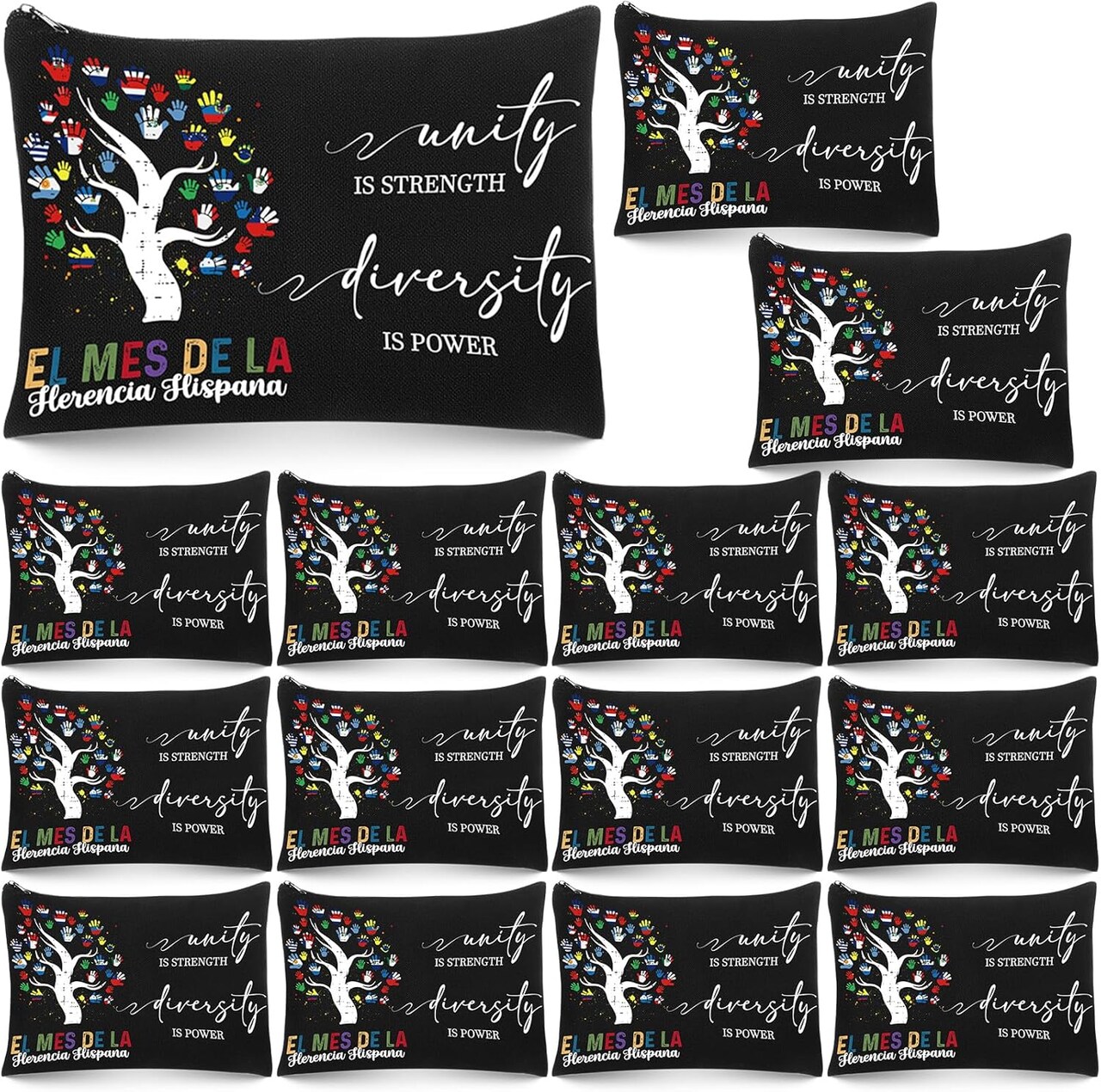 12 Pcs Hispanic Heritage Month Party Favors - Cosmetic Bags